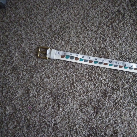 Fossil White Leather Belt with Accent Colors - Picture 6 of 7